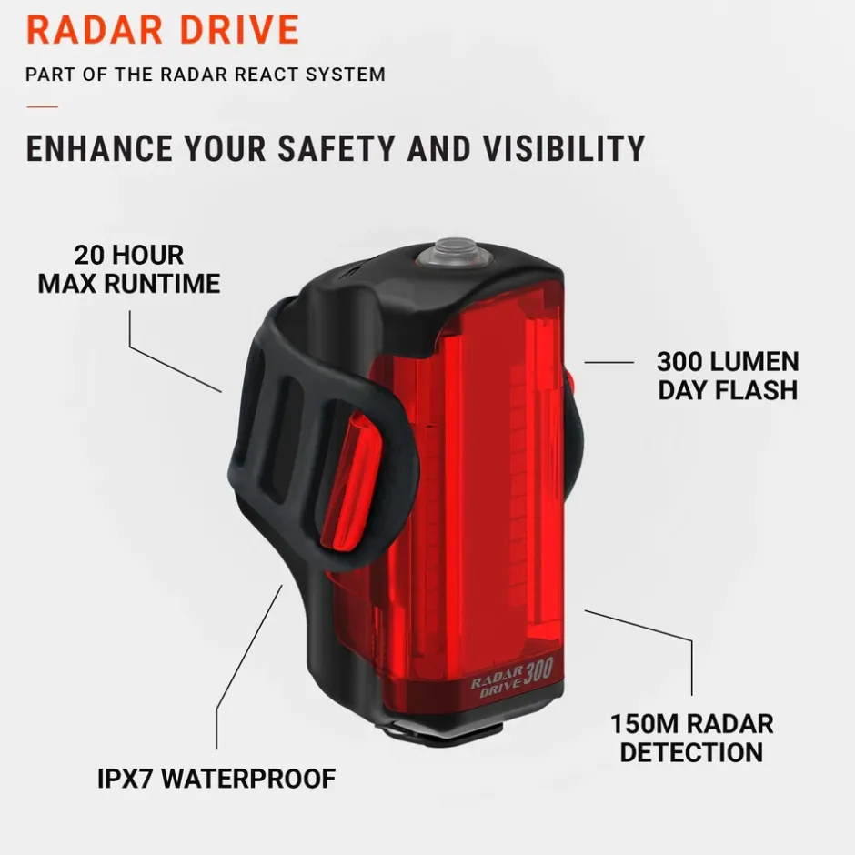 Verlichting|Achterlampen < Lezyne Radar Drive Fietslamp Achteraan