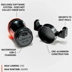 Lezyne Saddle Ai Alert 250 Fietslamp Achteraan + Remlicht - satin black