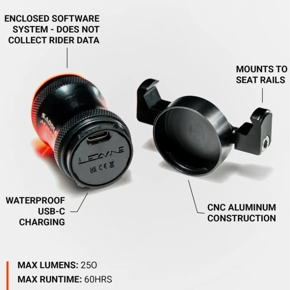 Lezyne Saddle Ai Alert 250 Fietslamp Achteraan + Remlicht - satin black