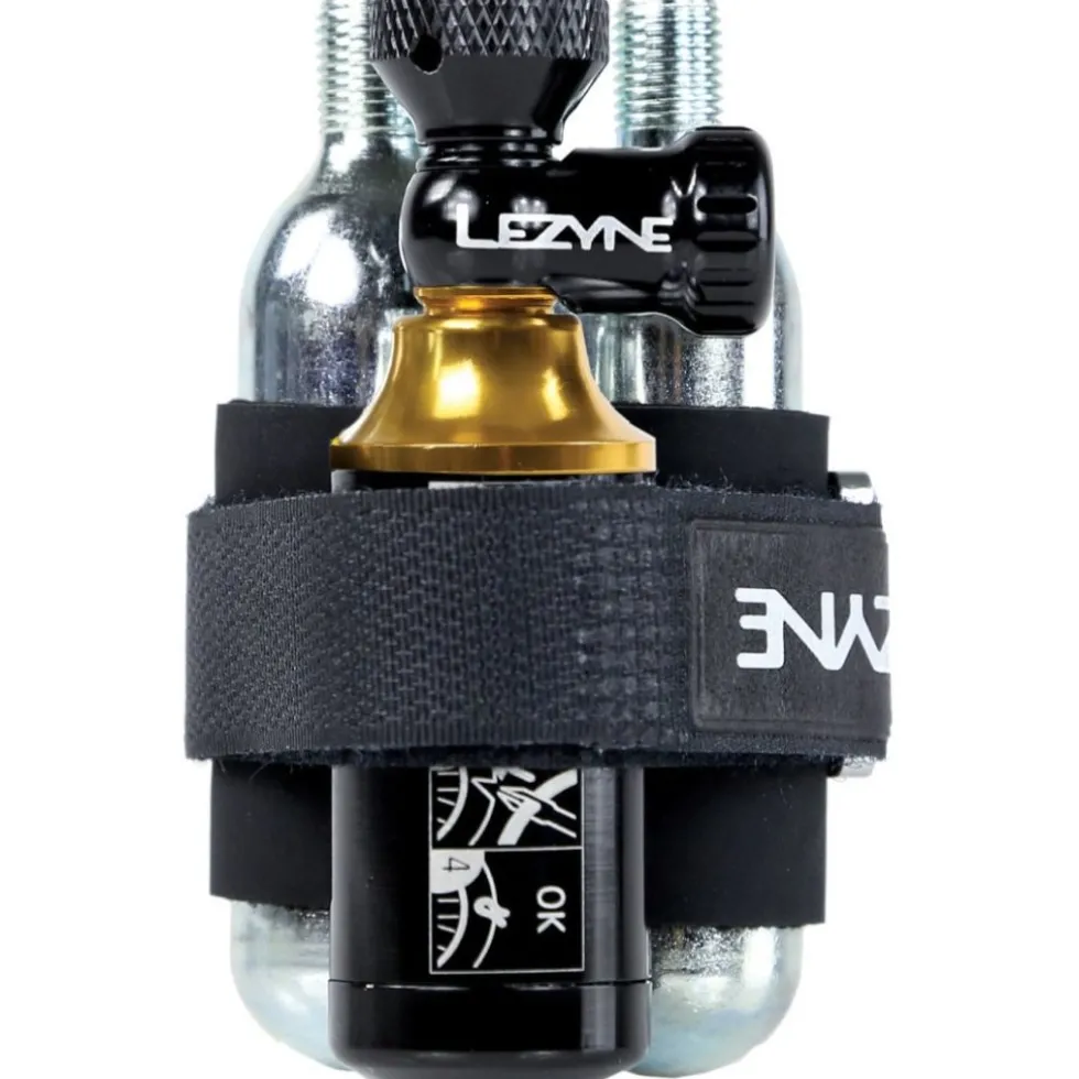 Lezyne Tubeless CO2 Blaster 2in1 Pump & Repair Set incl. 2 Cartridges - black/gold