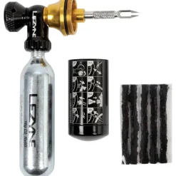 Lezyne Tubeless CO2 Blaster 2in1 Pump & Repair Set incl. 2 Cartridges - black/gold