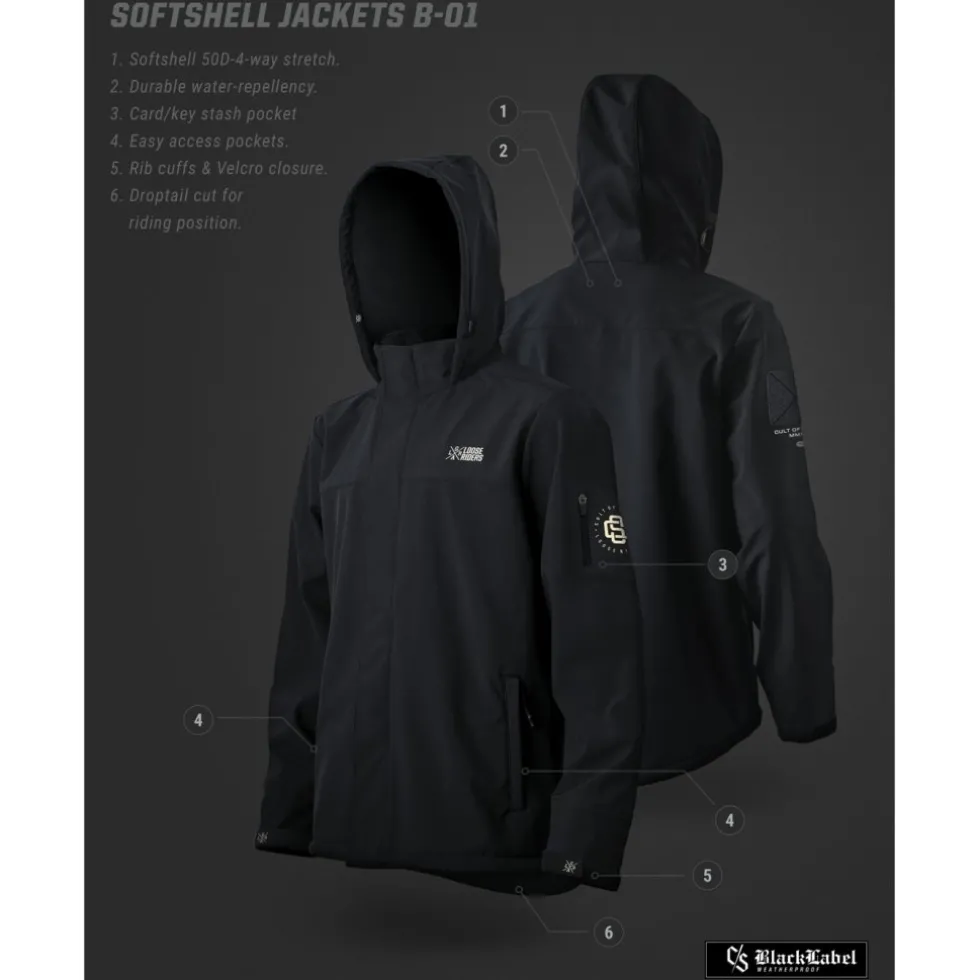 Loose Riders B-01 Softshell-Jas Heren - MMXIII Zwart