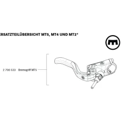 Magura 2-Finger Aluminum Brake Lever for MT5 Disc Brakes from MY2015 - 2700533 - black