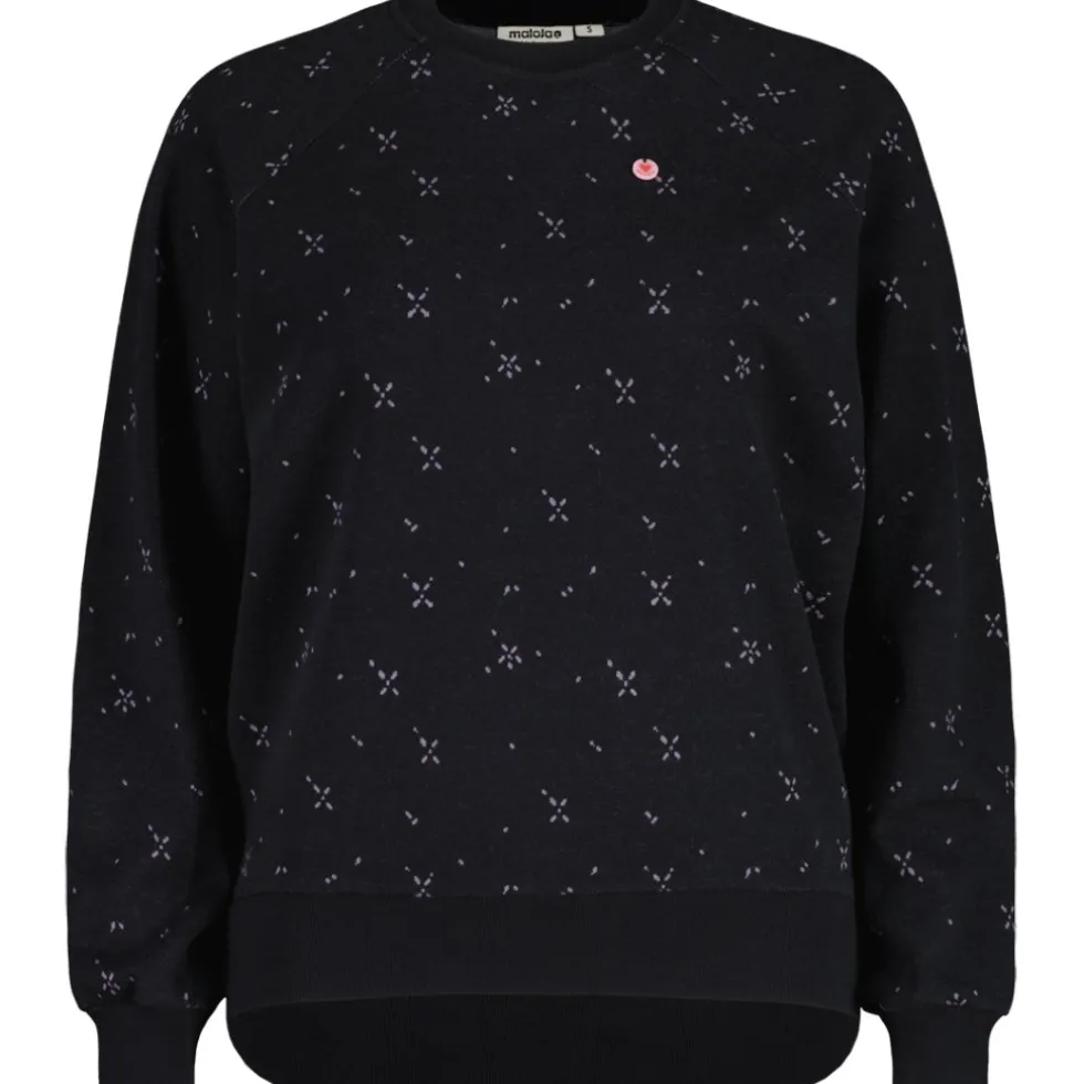 Maloja PerdonigM. Flanellen Sweatshirt Dames - deep black leafflower 1192