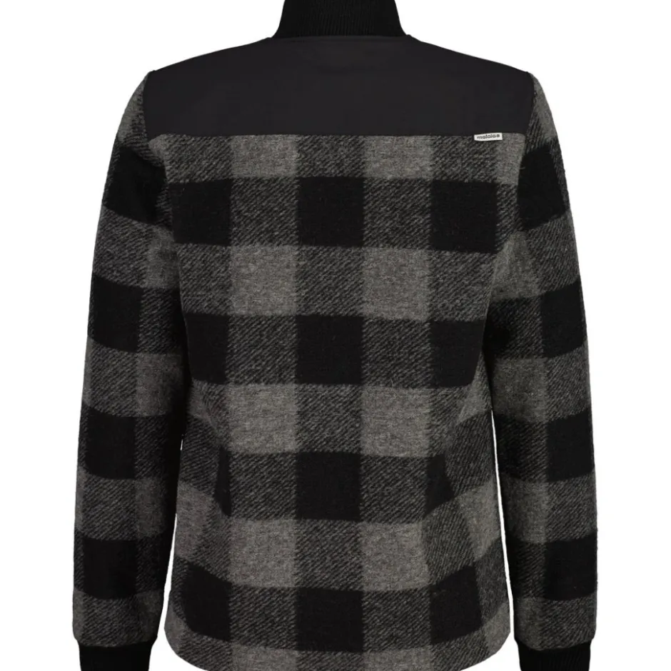 Jassen & Vesten < Maloja Coldrano. Adventure Wollen Ja Heren - deep black check 8857