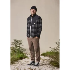 Jassen & Vesten < Maloja Coldrano. Adventure Wollen Ja Heren - deep black check 8857