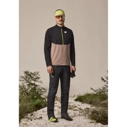 Broeken & Rokken < Maloja MarcusM. Nordic Hybrid Softshell Broek Heren - Regular - deep black multi 8862