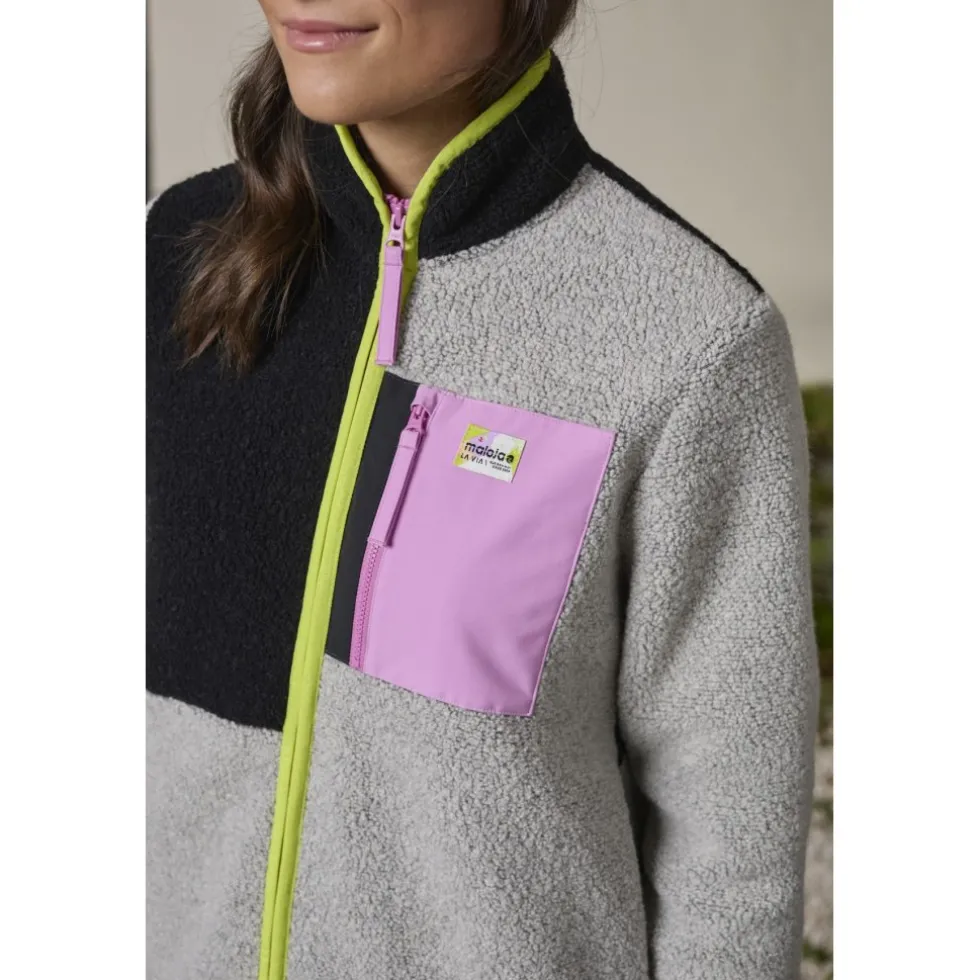 Maloja VallettaM. Mountain Fleece Jas Dames - grey melange multi 8033