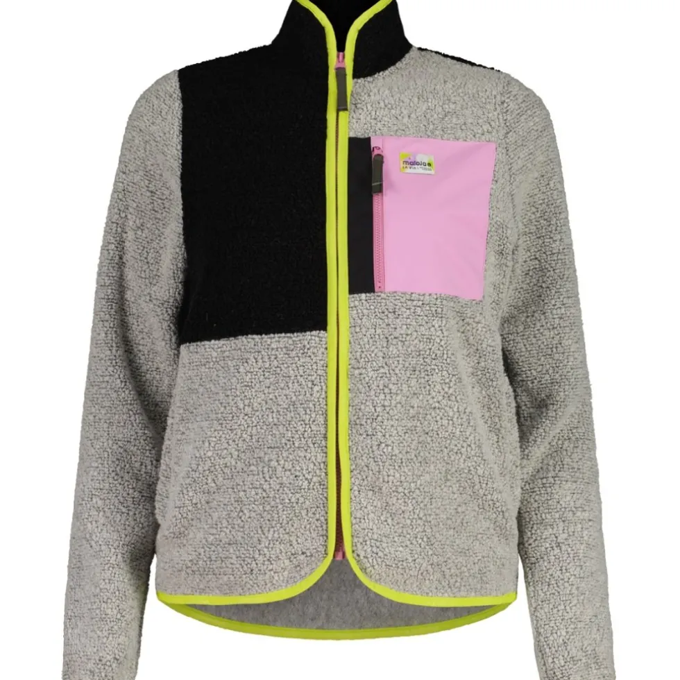 Maloja VallettaM. Mountain Fleece Jas Dames - grey melange multi 8033