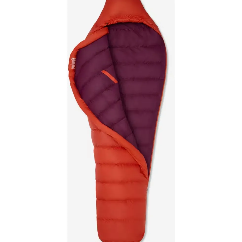 Marmot Mad River 40 Regular Donzen Slaapzak - Rits links - red sun/blackberry