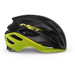MET Estro MIPS Fietshelm - black/lime yellow metallic glossy