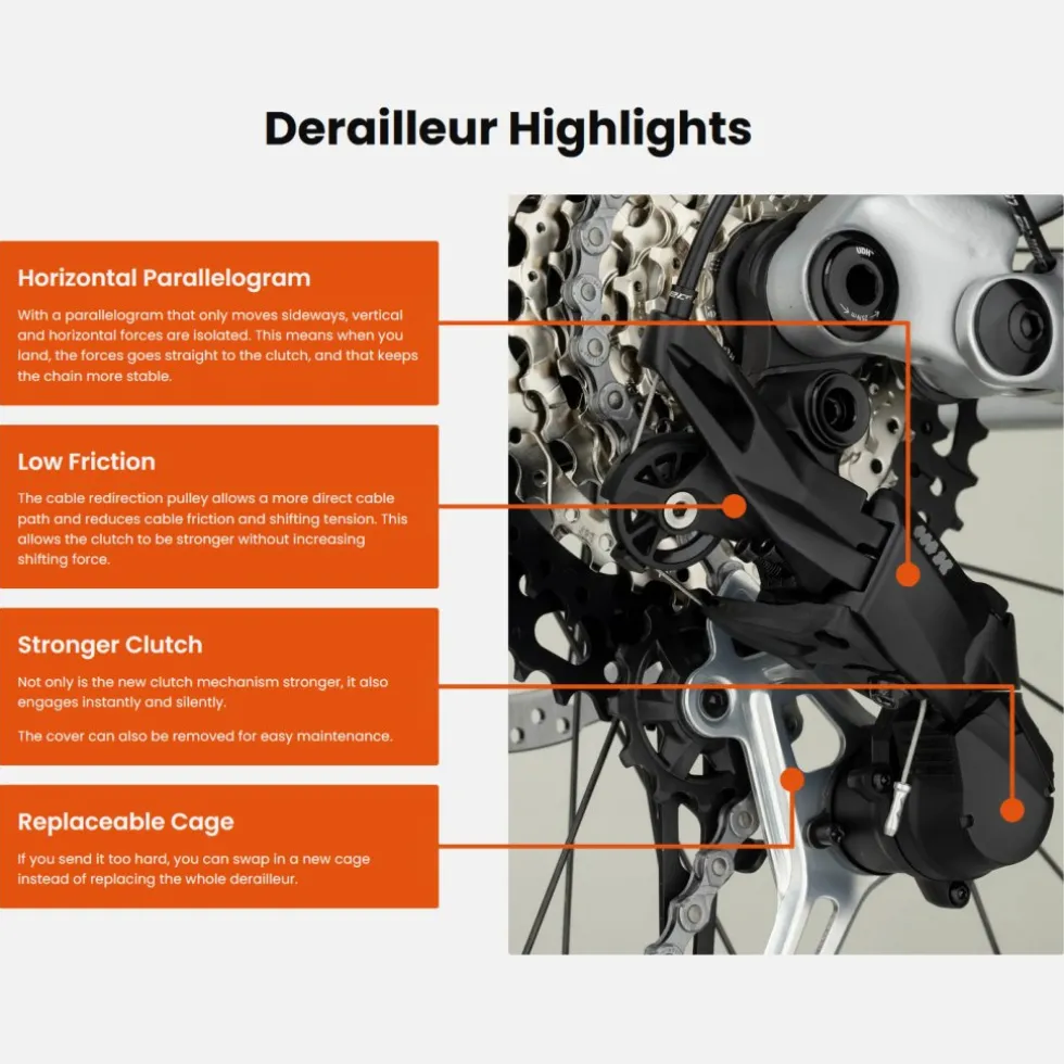 microSHIFT Advent MX Pro Achterderailleur - 1x10/11-voudig - middellang | RD-M7015M