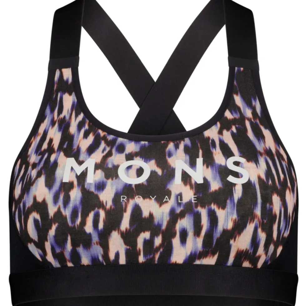 Mons Royale Stella X-Back BH Dames - rock leopard / black