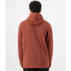 Mons Royale Arcadia Merino Fleece Jas met Capuchon Heren - sienna