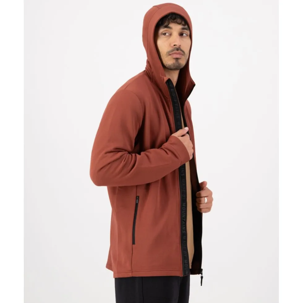 Mons Royale Arcadia Merino Fleece Jas met Capuchon Heren - sienna