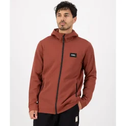 Mons Royale Arcadia Merino Fleece Jas met Capuchon Heren - sienna