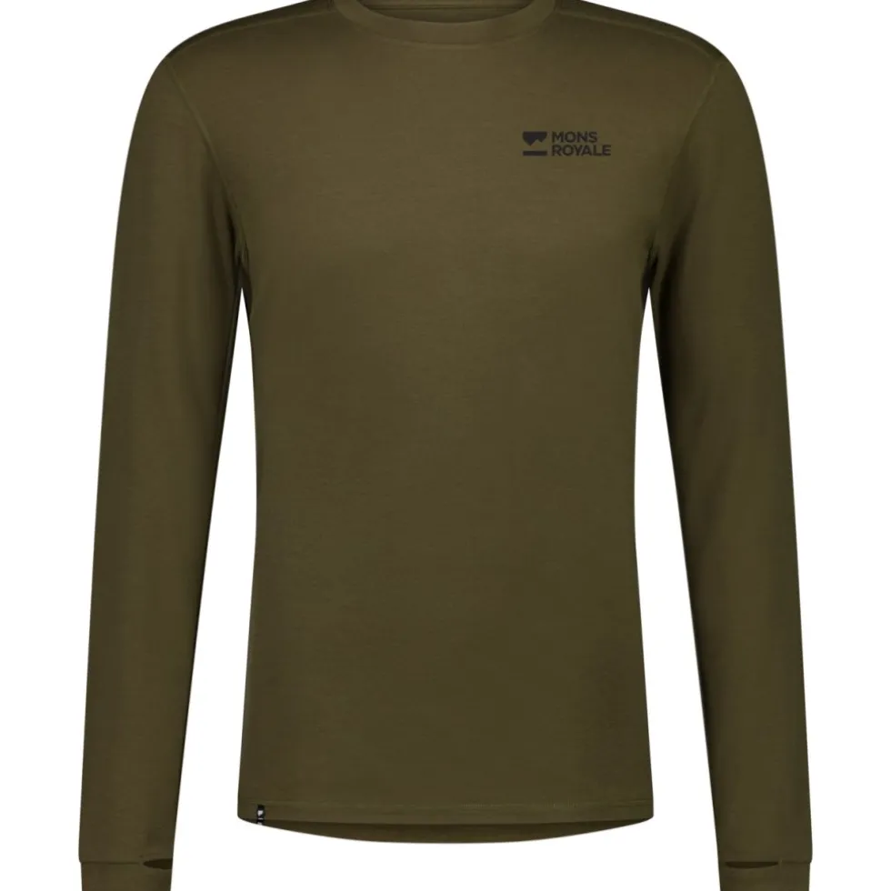 Mons Royale Cascade Merino Hemd met Lange Mouwen Heren - dark olive