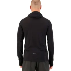 Mons Royale Temple Merino Shirt met Lange Mouwen en Capuchon Heren - zwart
