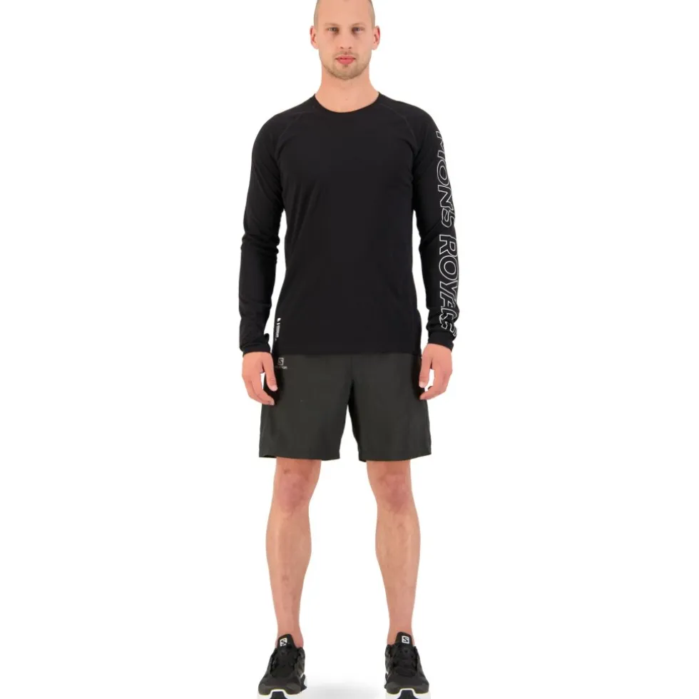 Mons Royale Temple Merino Shirt met Lange Mouwen Heren - zwart