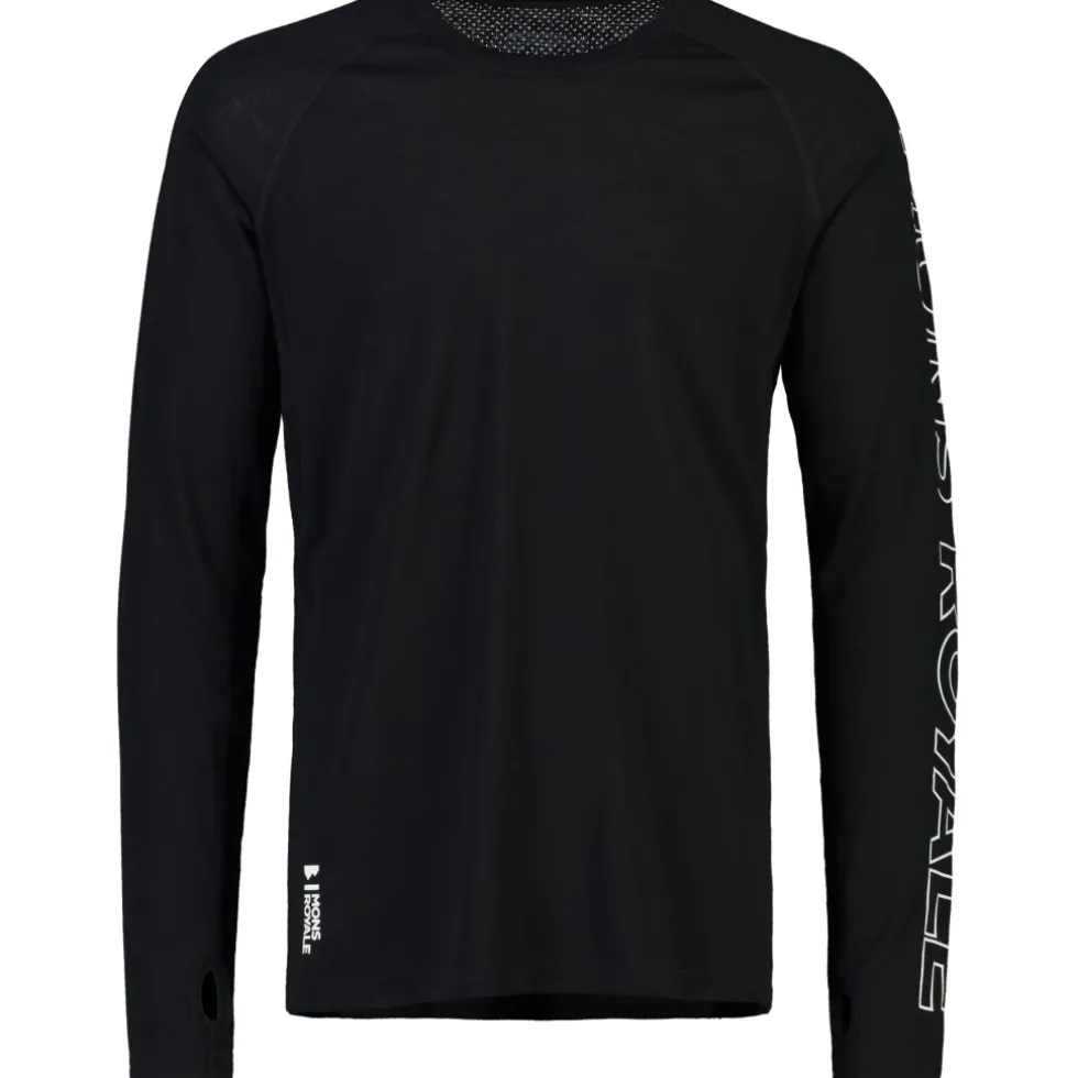Mons Royale Temple Merino Shirt met Lange Mouwen Heren - zwart