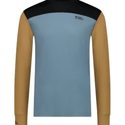 Mons Royale Yotei Merino Shirt met Lange Mouwen Heren - goblin blue / toffee / black