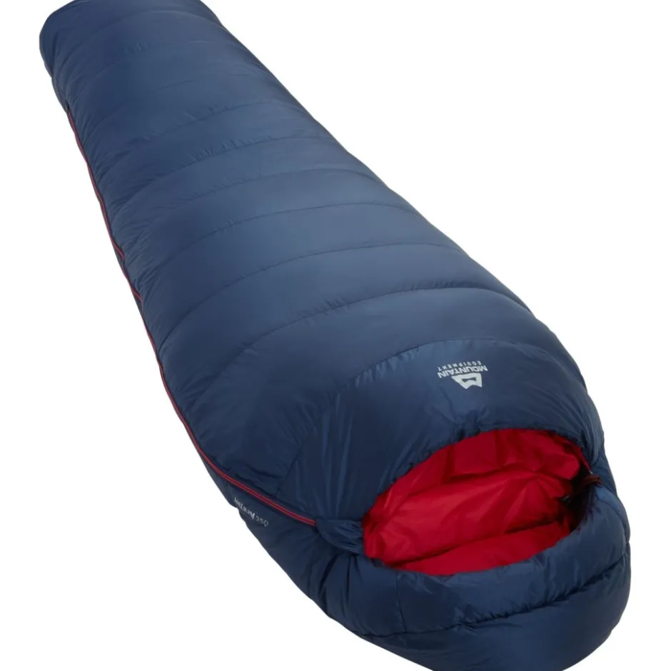 Slaapzakken < Mountain Equipment Helium 250 Regular Slaapzak Dames ME-006074 - zip left - medieval blue