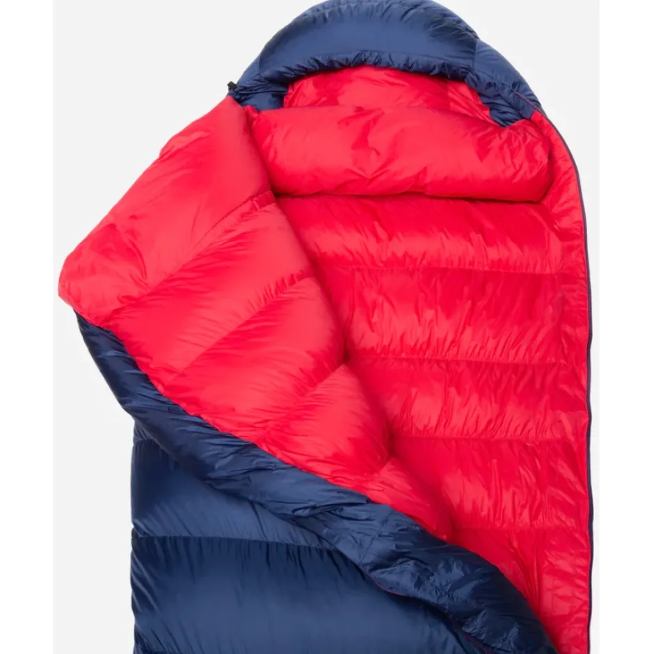 Slaapzakken < Mountain Equipment Helium 250 Regular Slaapzak Dames ME-006074 - zip left - medieval blue