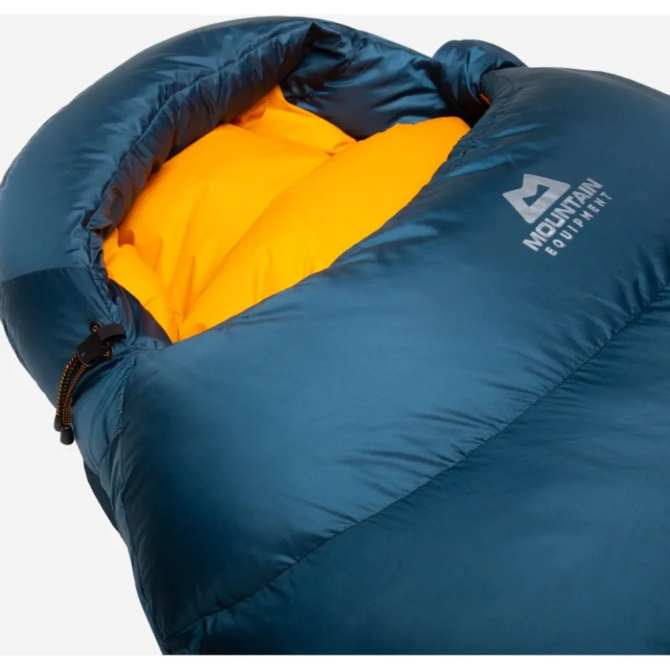Slaapzakken < Mountain Equipment Helium 400 Regular Slaapzak ME-005968 - zip left - majolica blue