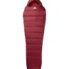 Slaapzakken < Mountain Equipment Olympus 450 Regular Slaapzak Dames ME-006082 - Rits links - rhubarb