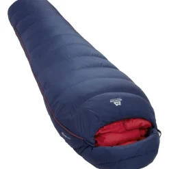 Slaapzakken < Mountain Equipment Helium 400 Regular Slaapzak Dames ME-006070 - zip left - medieval blue