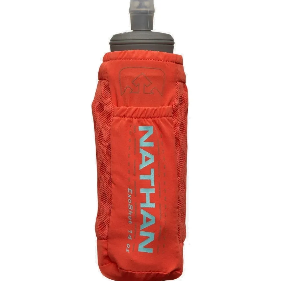 Nathan Sports ExoShot 2.0 14oz/420ml Handfles - tigerlily / angel blue