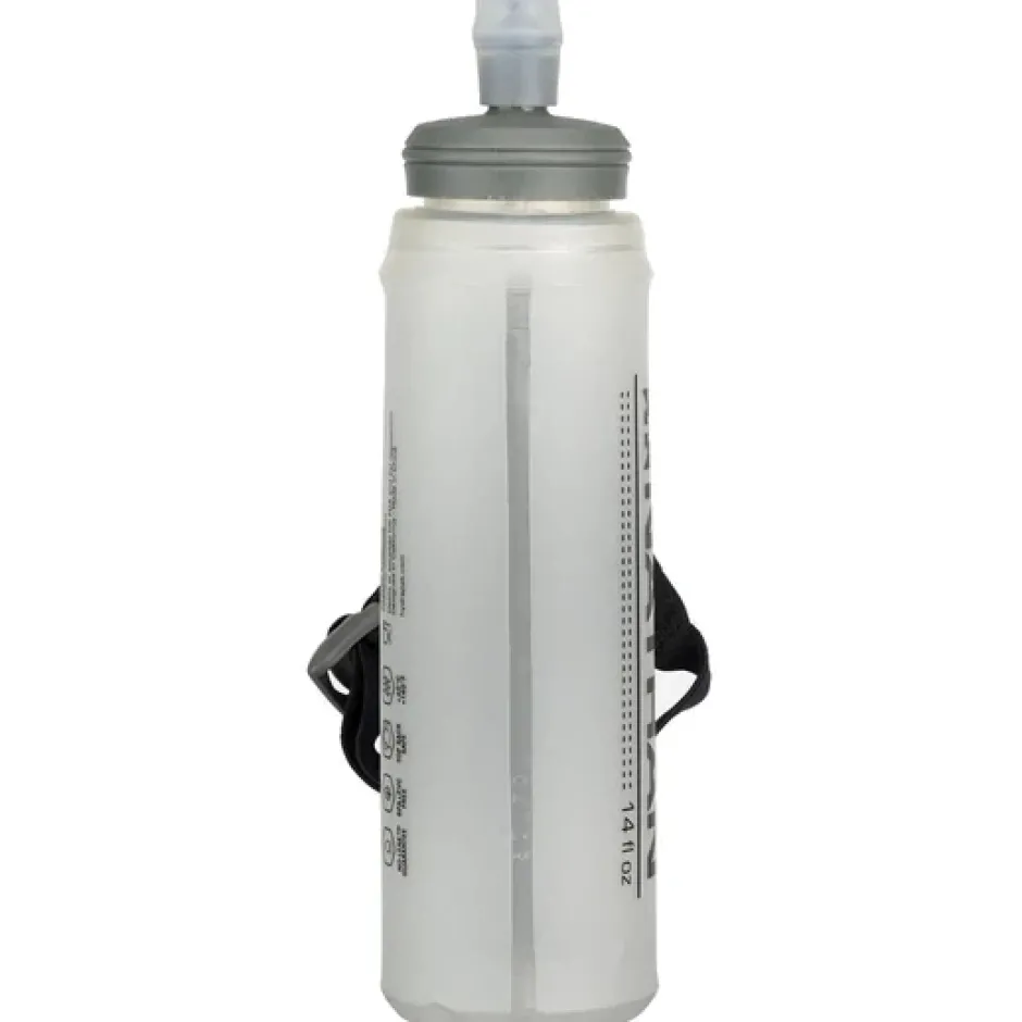 Bidons < Nathan Sports ExoShot Lite 14oz/414ml Handheld Bottle - black / reflective silver