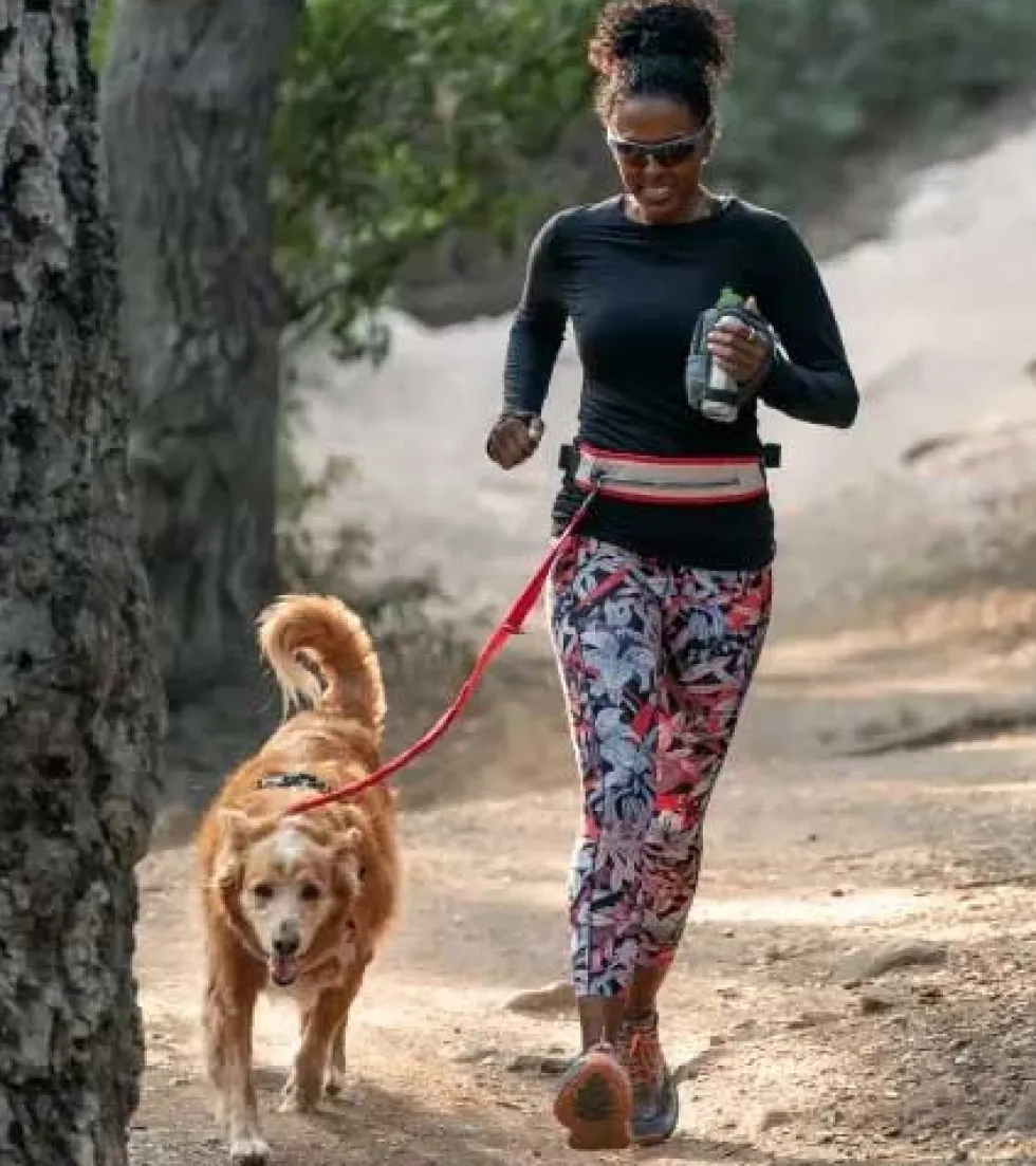 Nathan Sports K9 Runner's heupriem met riem - Vapor Blue/Lollipop