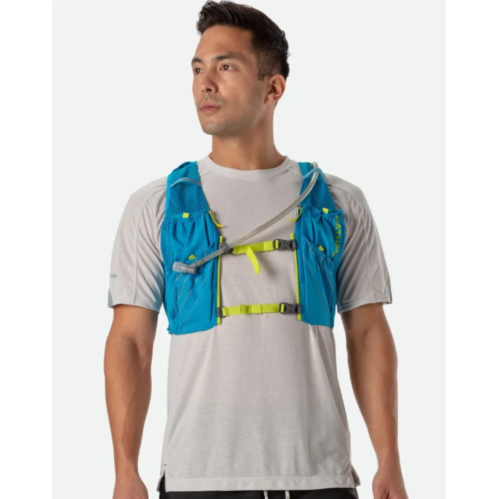 Nathan Sports Pinnacle 12L Hardloop-Vest - Blue Me Away/Finish Lime