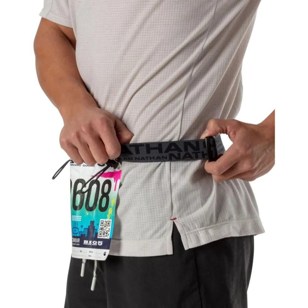 Nathan Sports Race Number Nutrition Waistbelt - black / reflective silver