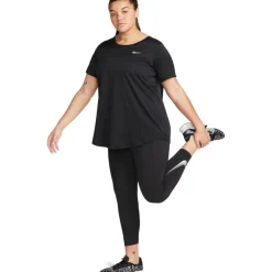 Nike Dri-FIT Fast Mid-Rise 7/8-Leggings (Plus Size) Dames - black/reflective silver FB3230-010