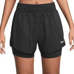 Nike One Dri-FIT 2-In-1 Korte Broek 3" Dames - black/white DX6016-011