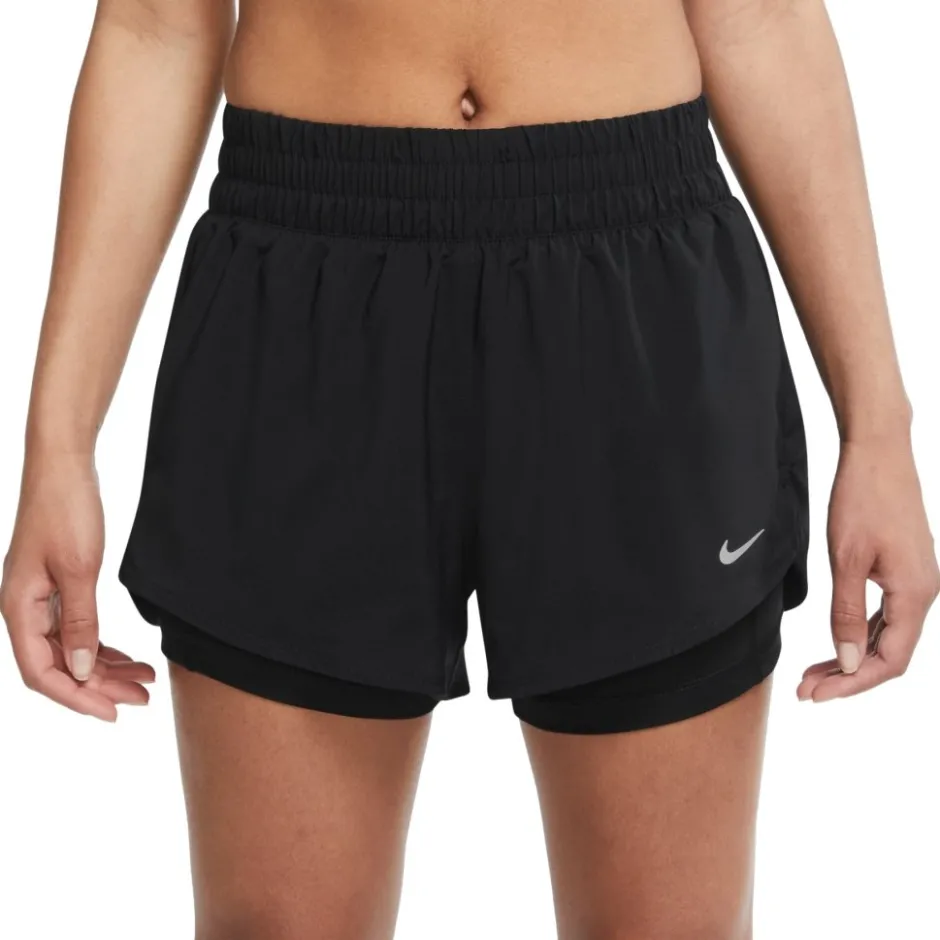 Broeken < Nike One Dri-FIT Mid-Rise 2-In-1 Korte Broek 3" Dames - back/refective siver DX6012-010