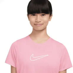 Nike One Fitted Dri-FIT-Shirt Kinderen - med soft pink/white FZ5600-690