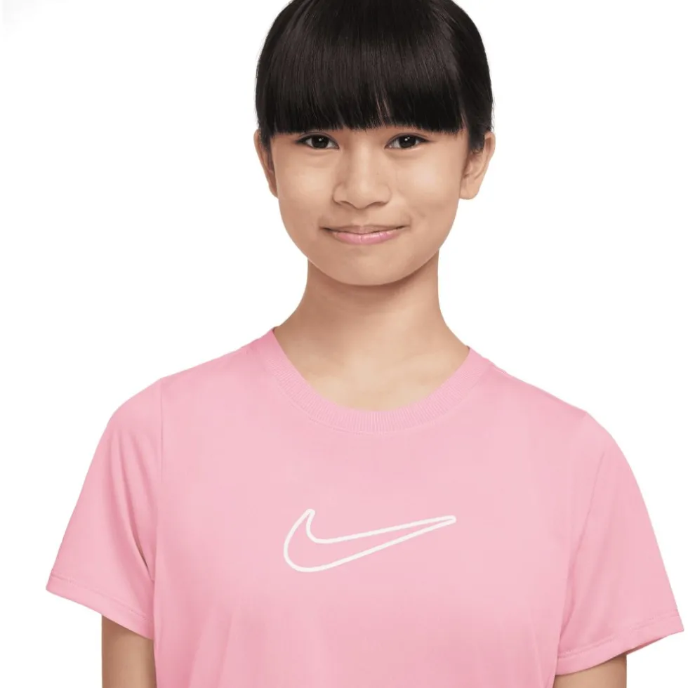 Nike One Fitted Dri-FIT-Shirt Kinderen - med soft pink/white FZ5600-690
