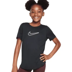 Nike One Fitted Dri-FIT-Shirt Kinderen - zwart/wit FZ5600-010