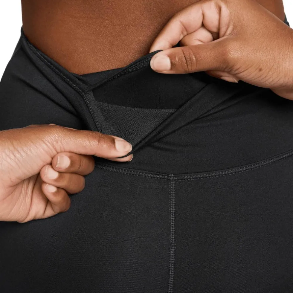 Nike One Seamless Front Leggings Dames - black/white HJ9195-013