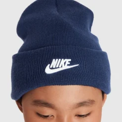 Mutsen|Mutsen < Nike Peak Beanie Kinderen - midnight navy/white HF5498-410