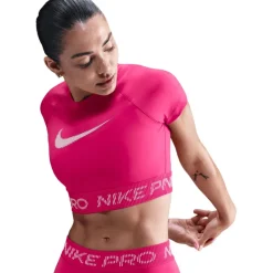 T-Shirts & Tops < Nike Pro Dri-FIT Fitness Top Dames - rush pink/pink foam/white HV3673-666