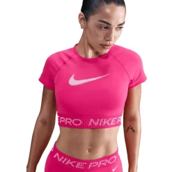 T-Shirts & Tops < Nike Pro Dri-FIT Fitness Top Dames - rush pink/pink foam/white HV3673-666