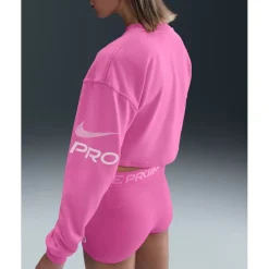 Nike Pro Dri-FIT French-Terry-Sweatshirt Dames - playful pink/pink foam/white HV3591-675