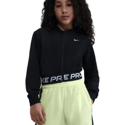 Nike Pro Fleece Dri-FIT Jas met Capuchon Kinderen - zwart/zwart/zwart/wit HQ9312-011
