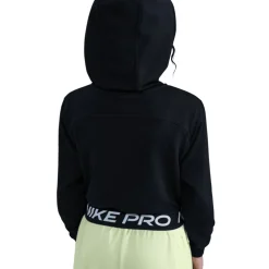 Nike Pro Fleece Dri-FIT Jas met Capuchon Kinderen - zwart/zwart/zwart/wit HQ9312-011