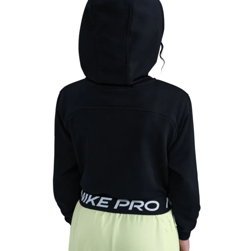 Nike Pro Fleece Dri-FIT Jas met Capuchon Kinderen - zwart/zwart/zwart/wit HQ9312-011