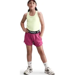 Nike Pro Fleece Dri-FIT Shorts Kinderen - sweet beet/sweet beet/black/white HQ9313-634
